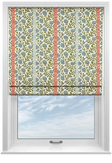 Petal & Block Latika Stripe, Neem - Roman Blind